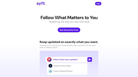 Syft is an AI-powered news aggregator providing personalized, concise updates on user-specified topics across various sources.
