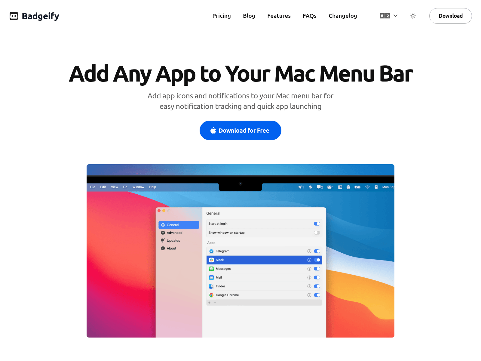 Badgeify:  Mac menu bar app for notification tracking and quick app launching; customizable icons and dark mode support.
