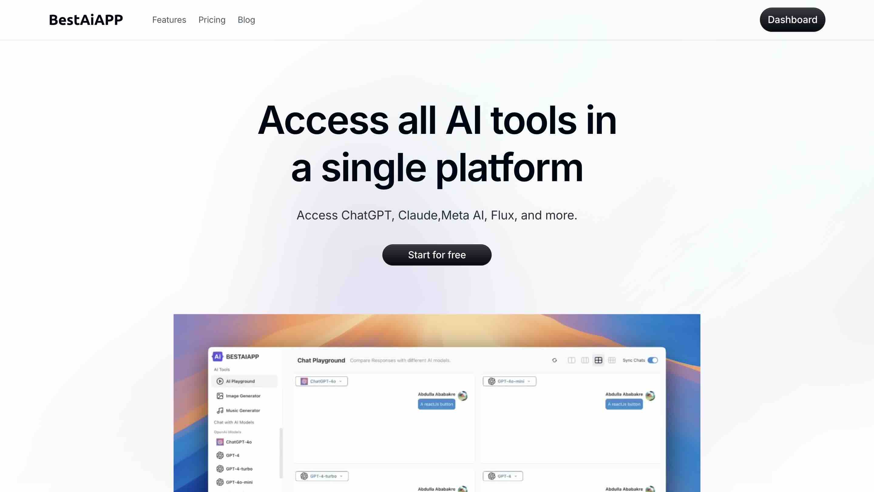 Access all AI tools in a single platform.