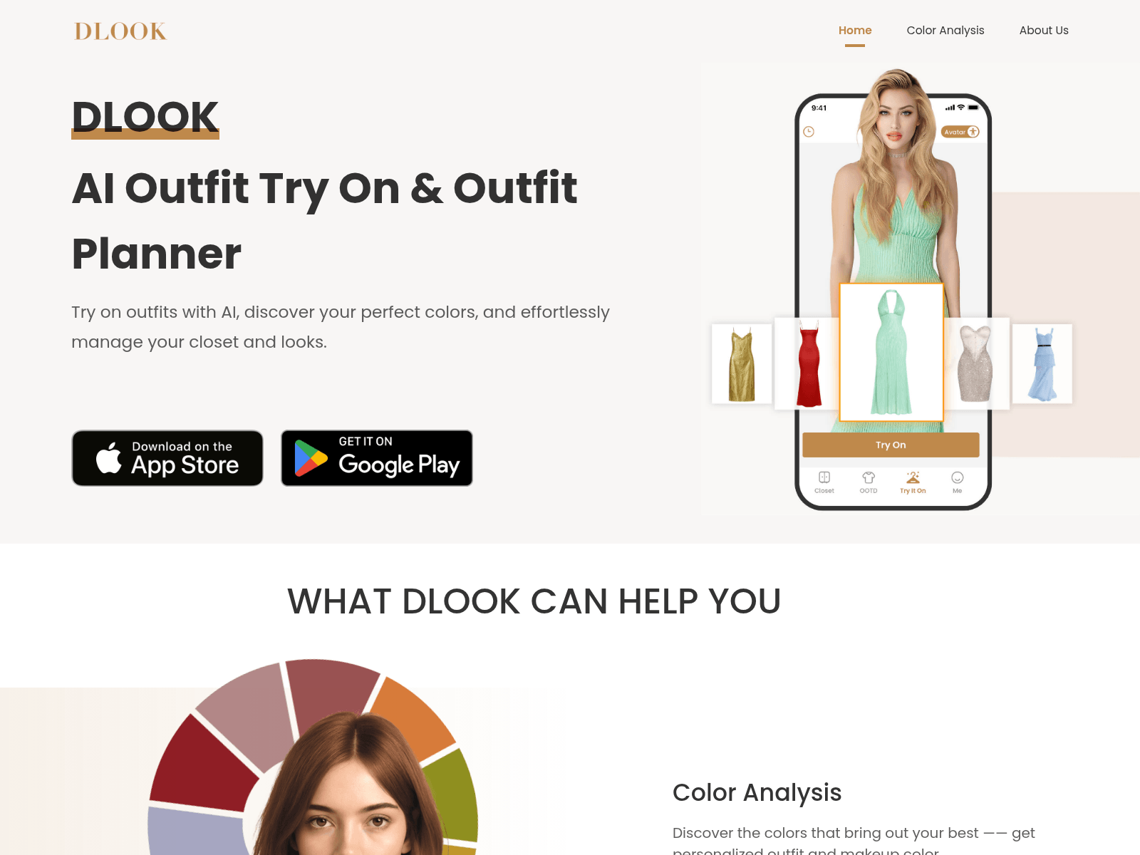 AI outfit try-on, color analysis, and wardrobe management for effortless style.