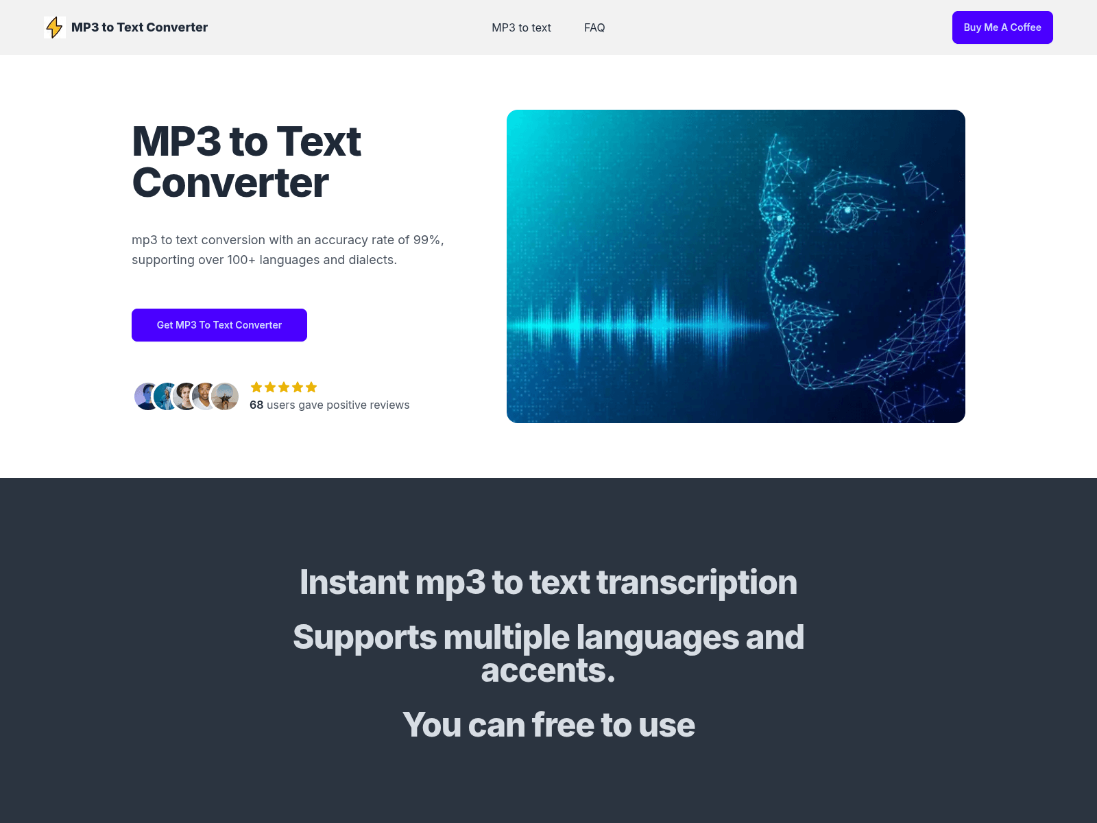 Free online MP3 to text converter offering accurate, fast transcription in 100+ languages.
