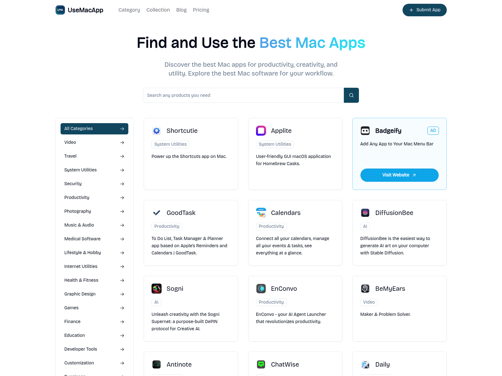 UseMacApp: A website showcasing and reviewing the best Mac applications for productivity, creativity, and utility.
