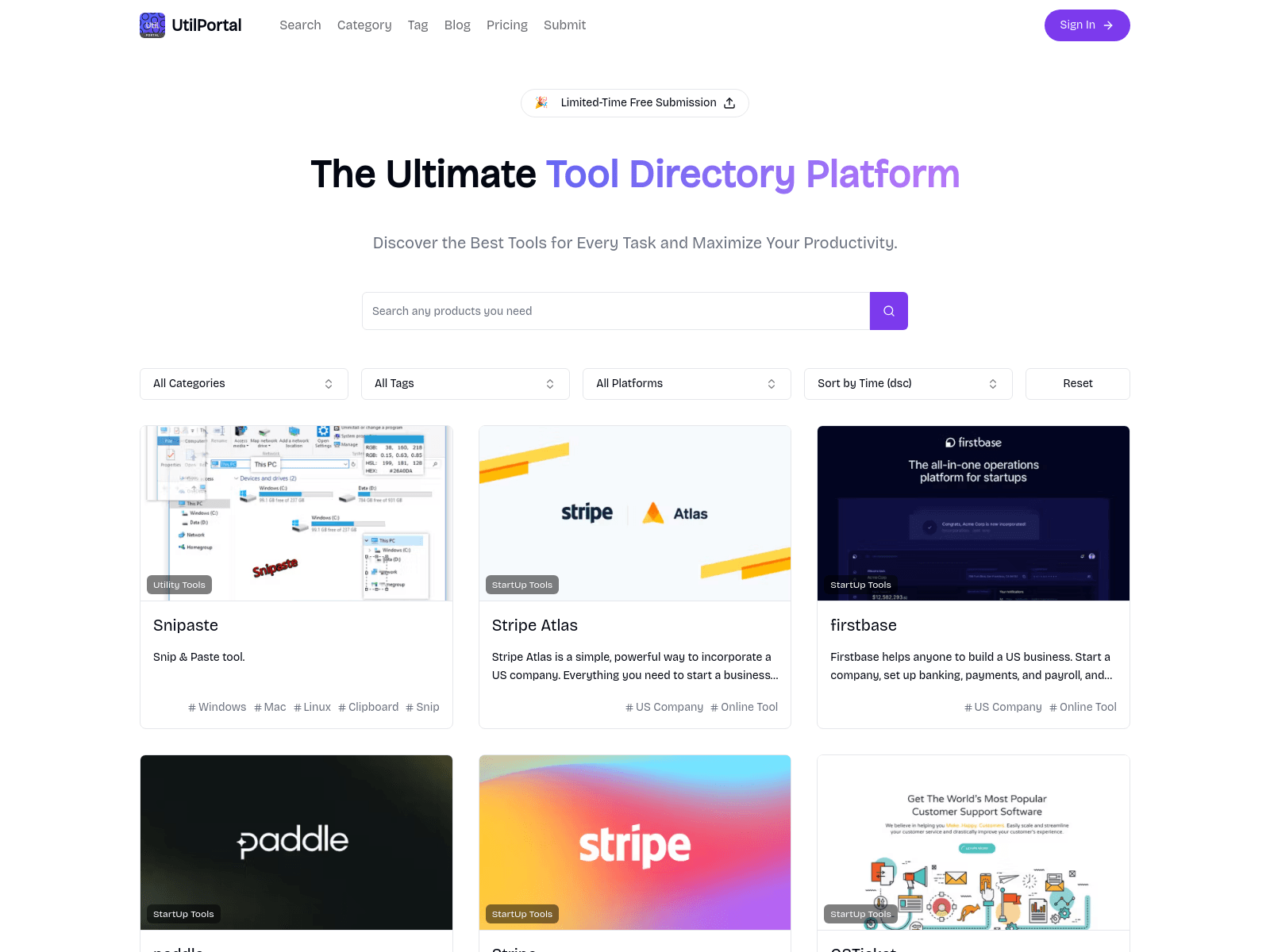 UtilPortal: A curated directory of online tools and resources to boost productivity.
