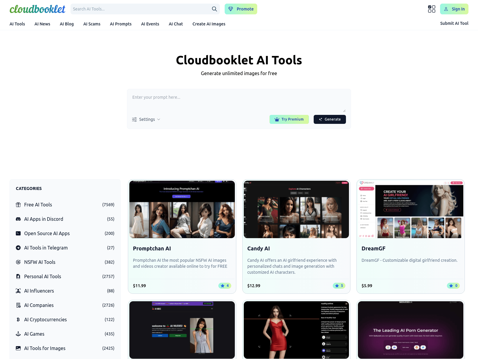 Cloudbooklet: A free AI tool and news aggregator, featuring AI tools, news, blogs, and more.
